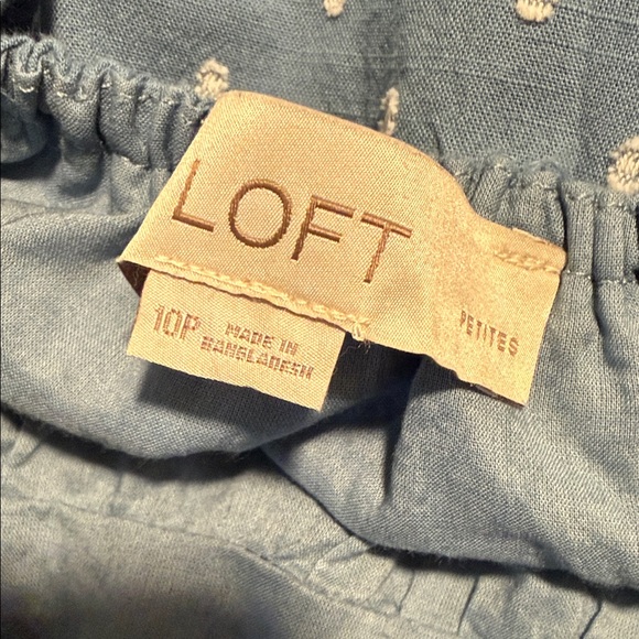 LOFT Light Blue Patterned Mini Dress - Picture 7 of 8